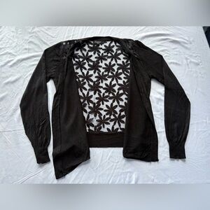 Black Floral Lace Cardigan
